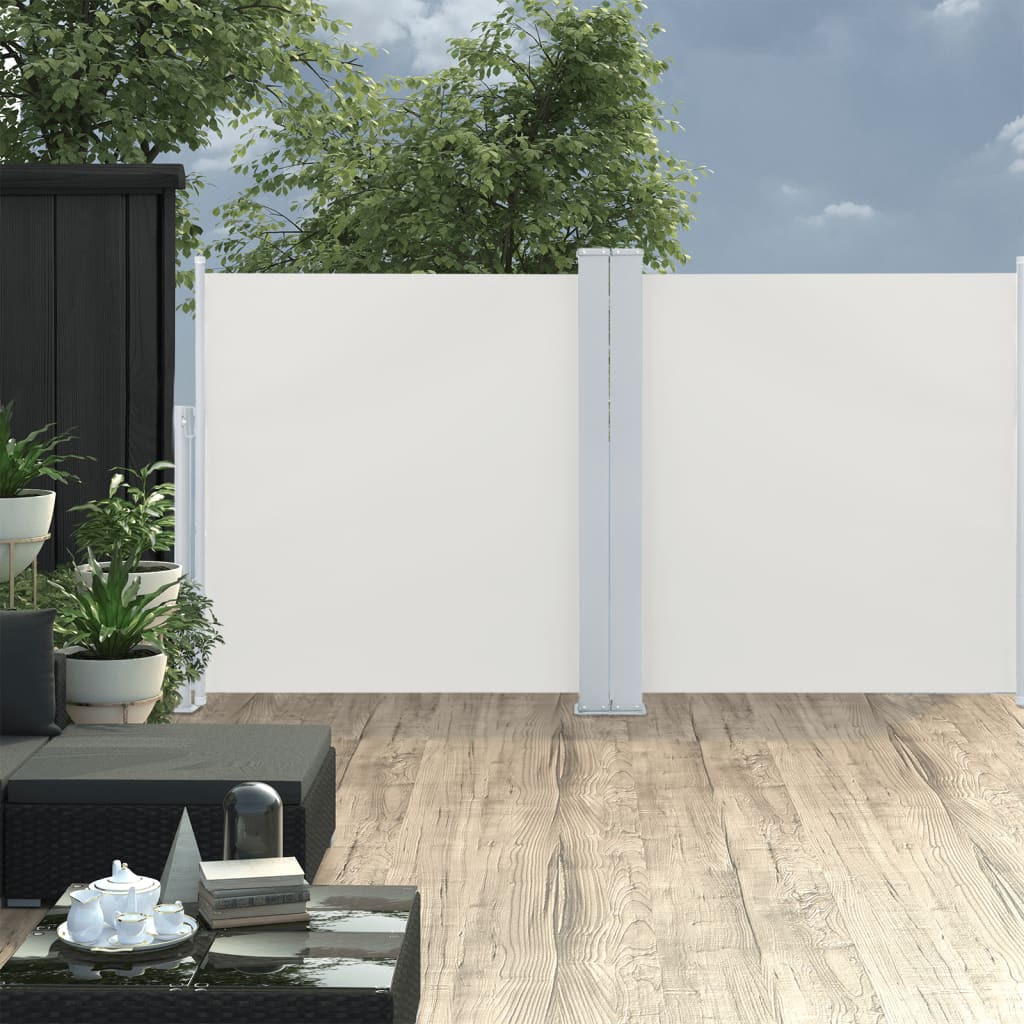 Ausziehbare Seitenmarkise Cremeweiß 100 x 600 cm