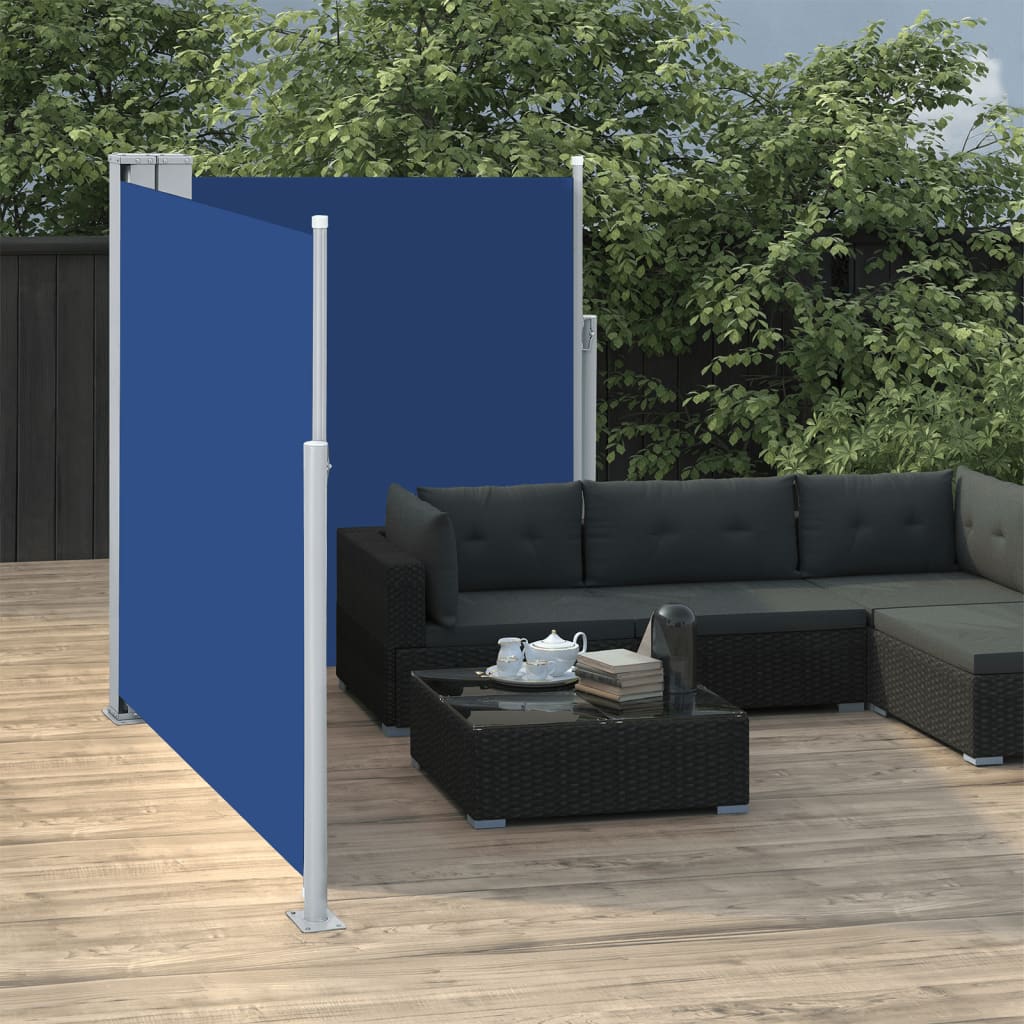 Ausziehbare Seitenmarkise Blau 140 x 600 cm