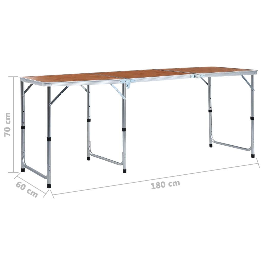 Sammenklappeligt Campingbord Aluminium 180 x 60 cm