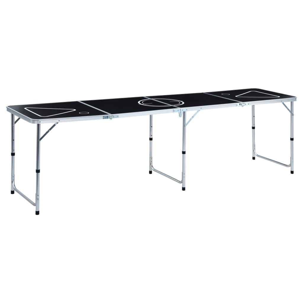 Sammenklappeligt Beer Pong Bord 240 cm Sort