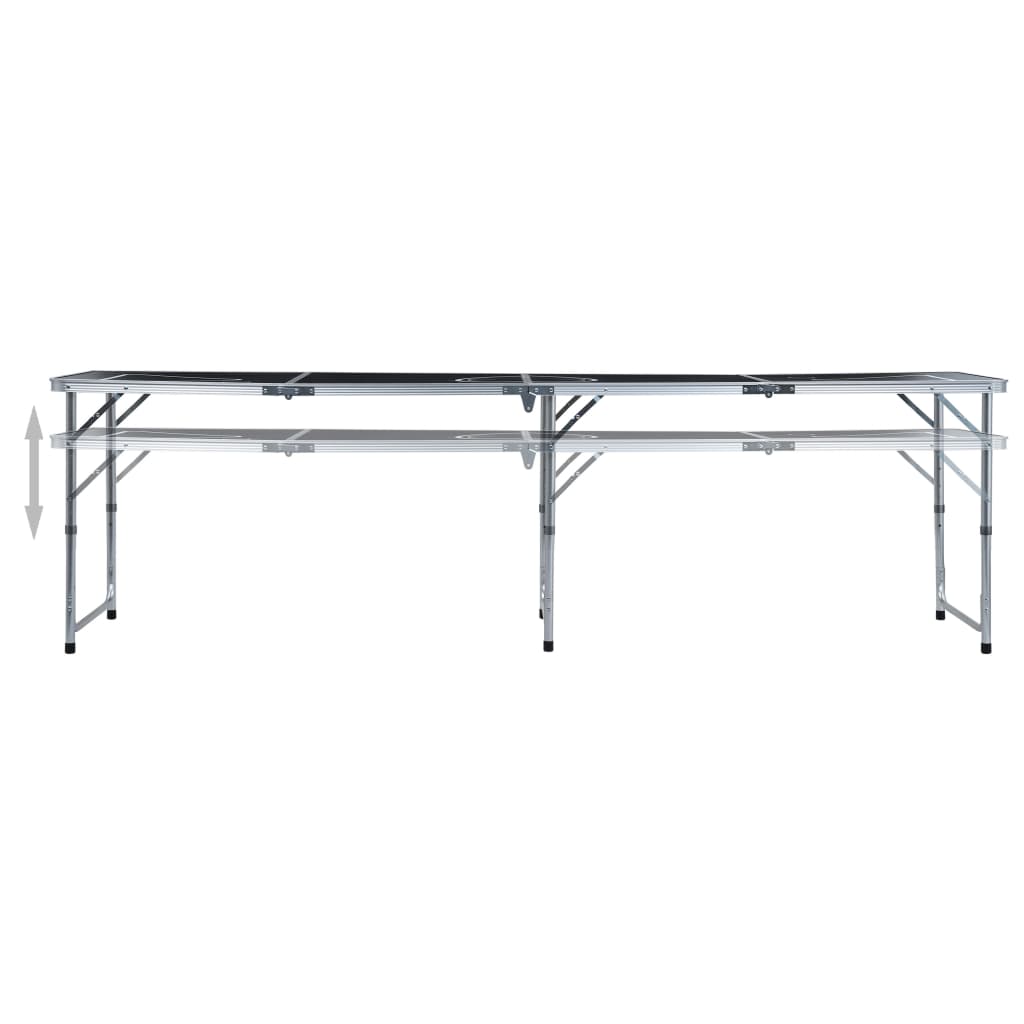 Sammenklappeligt Beer Pong Bord 240 cm Sort