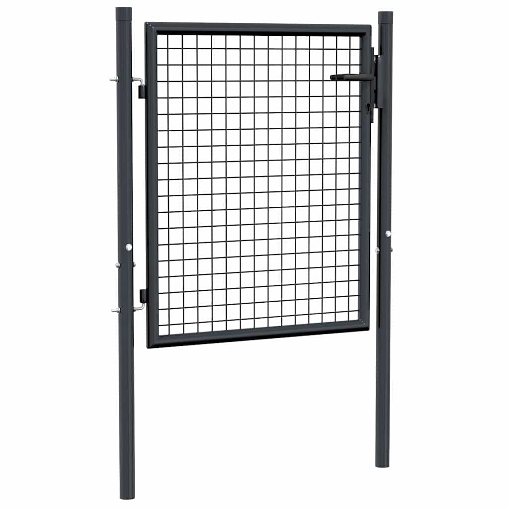 Gitter-Gartentor Verzinkter Stahl 100 x 75 cm Grau