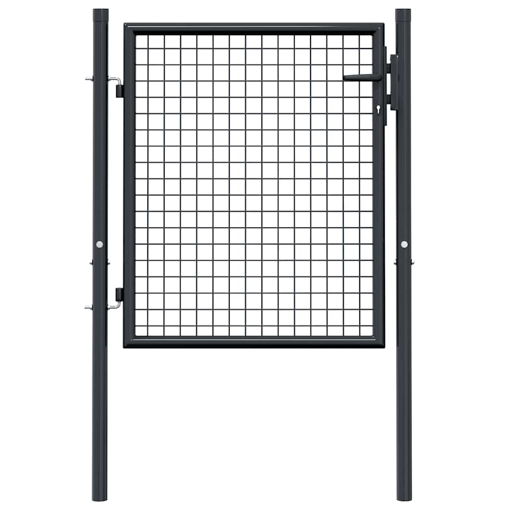 Gitter-Gartentor Verzinkter Stahl 100 x 75 cm Grau