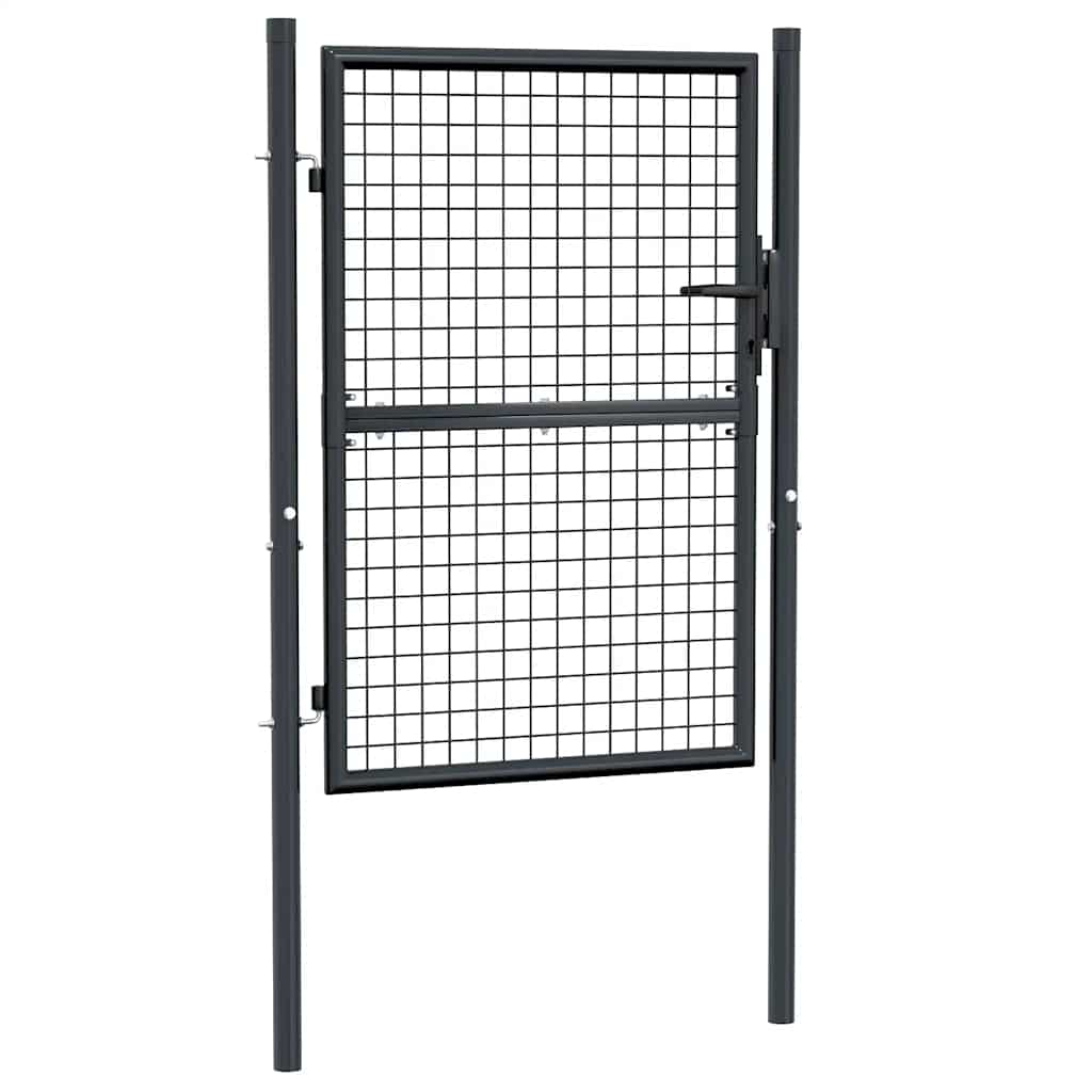 Gitter-Gartentor Verzinkter Stahl 100 x 125 cm Grau