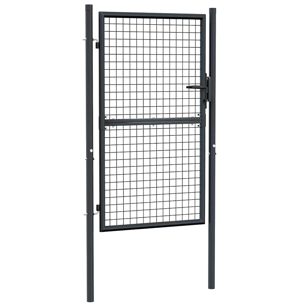 Gitter-Gartentor Verzinkter Stahl 100 x 150 cm Grau