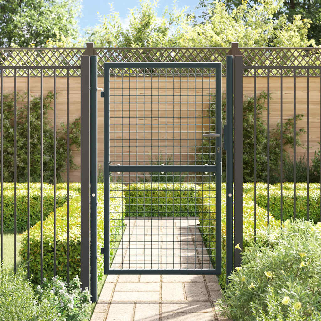 Gitter-Gartentor Verzinkter Stahl 100 x 150 cm Grau