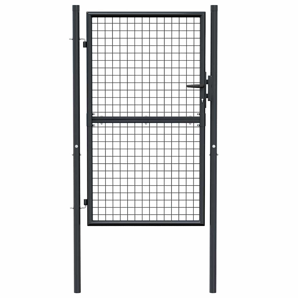 Gitter-Gartentor Verzinkter Stahl 100 x 150 cm Grau