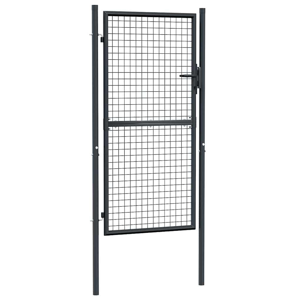 Gitter-Gartentor Verzinkter Stahl 100 x 175 cm Grau