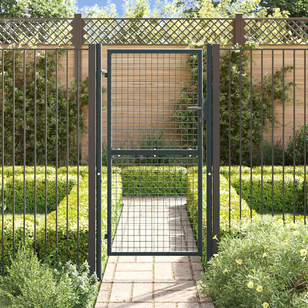 Gitter-Gartentor Verzinkter Stahl 100 x 175 cm Grau