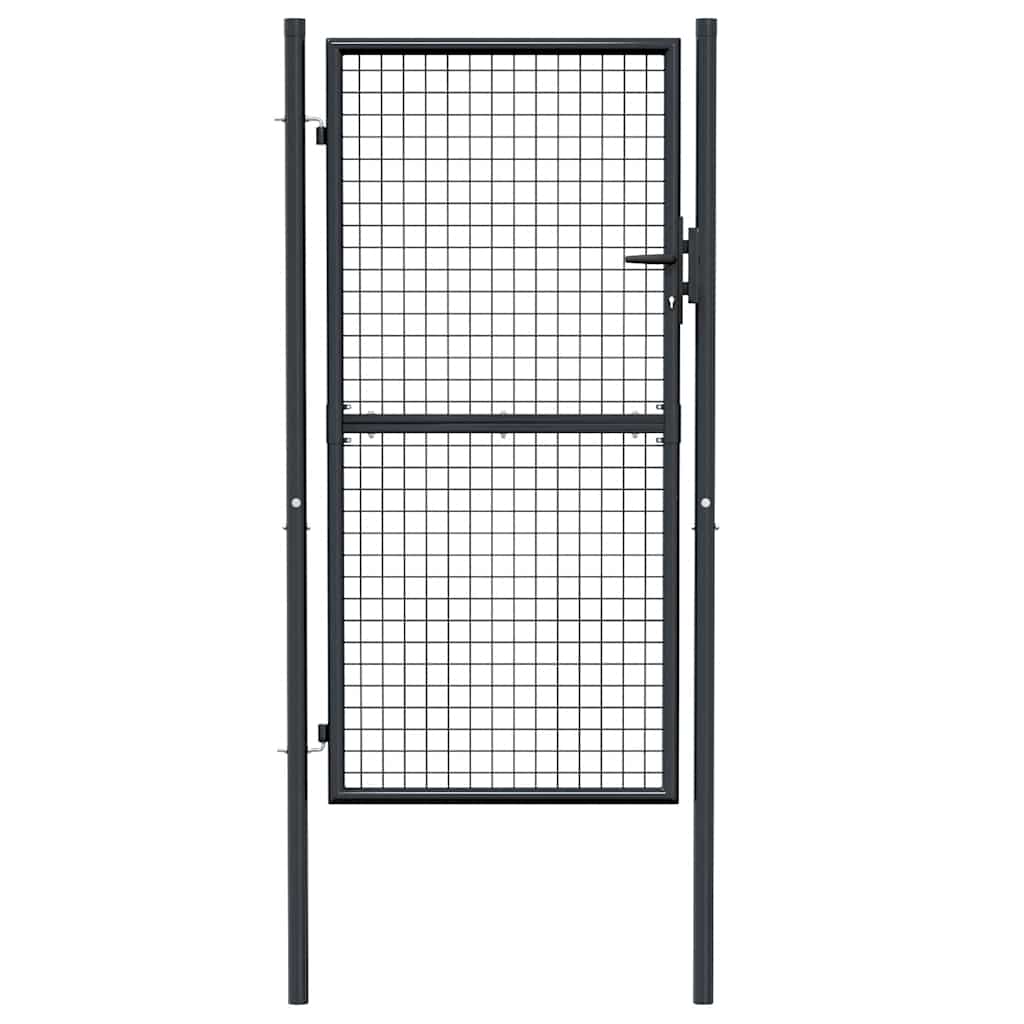 Gitter-Gartentor Verzinkter Stahl 100 x 175 cm Grau