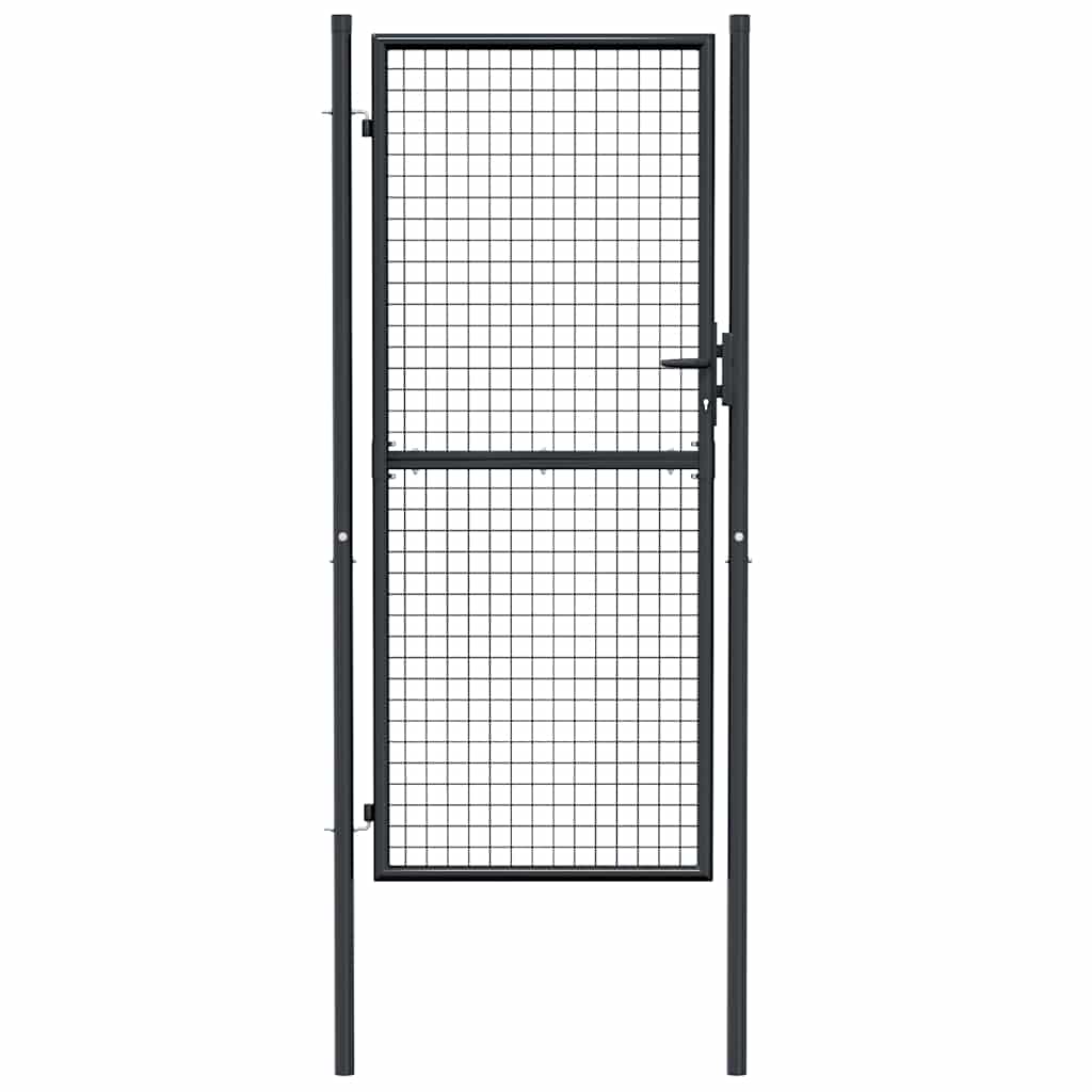 Gitter-Gartentor Verzinkter Stahl 100 x 200 cm Grau