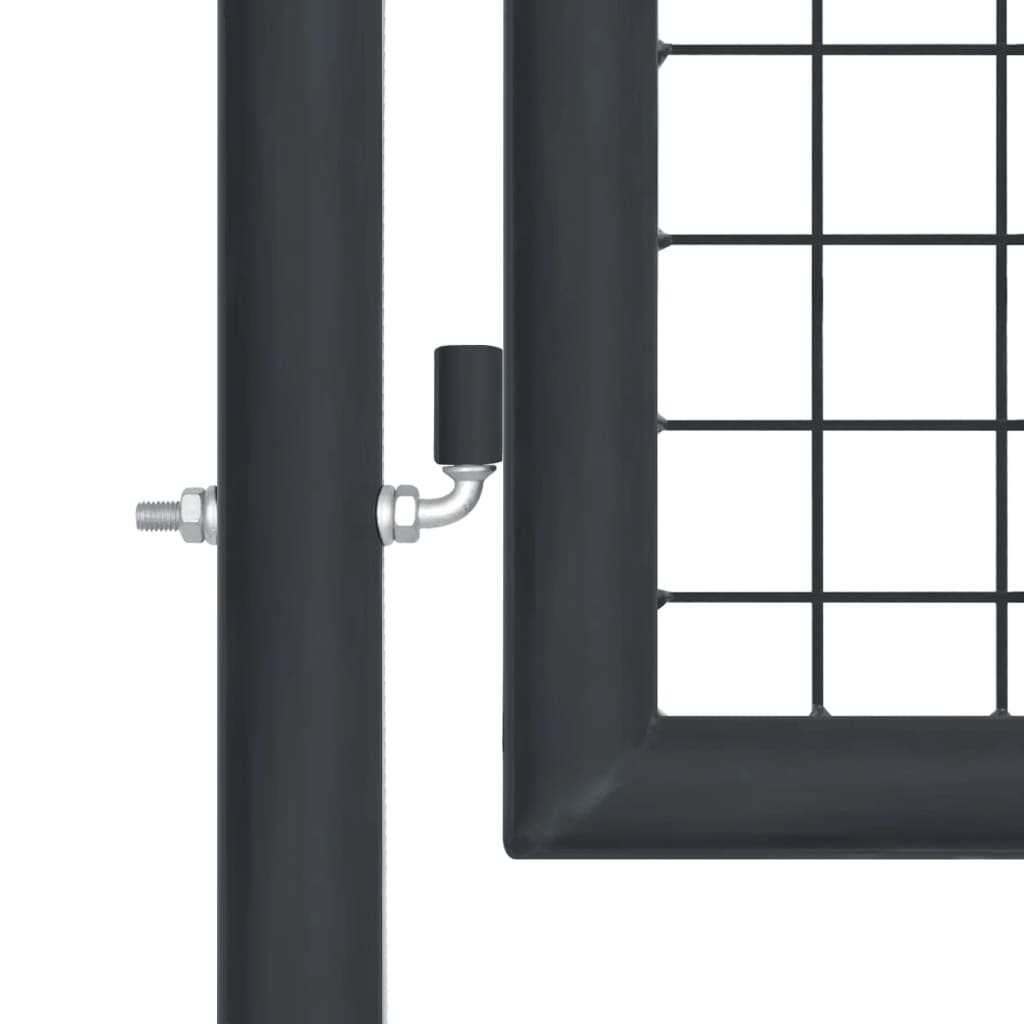 Gitter-Gartentor Verzinkter Stahl 400 x 75 cm Grau