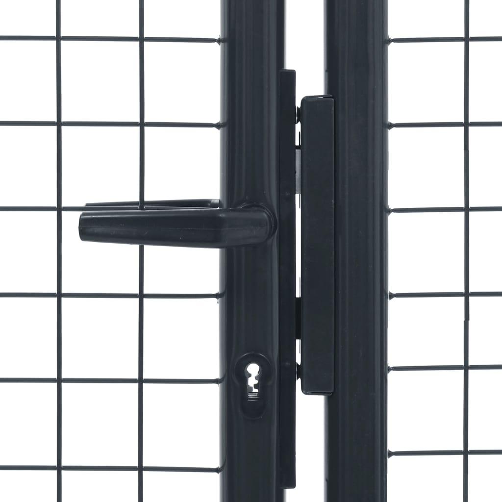 Gitter-Gartentor Verzinkter Stahl 400 x 75 cm Grau