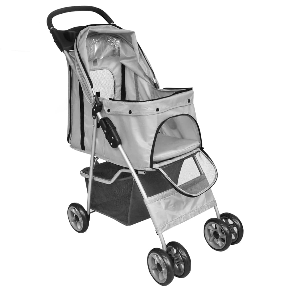 Pet Buggy Hund/Kat Sammenfoldelig Rejsevogn Grå