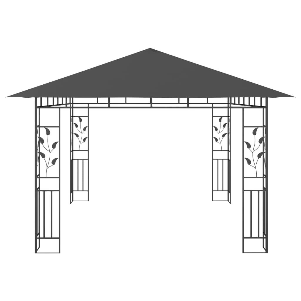 Pavillon med myggenet 4x3x2,73 m antracit 180 g/m²