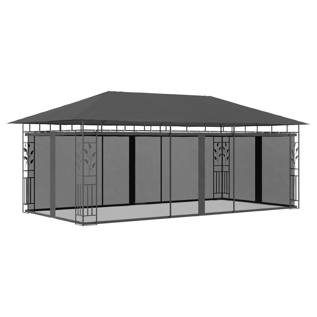 Pavillon med myggenet 6x3x2,73 m antracit