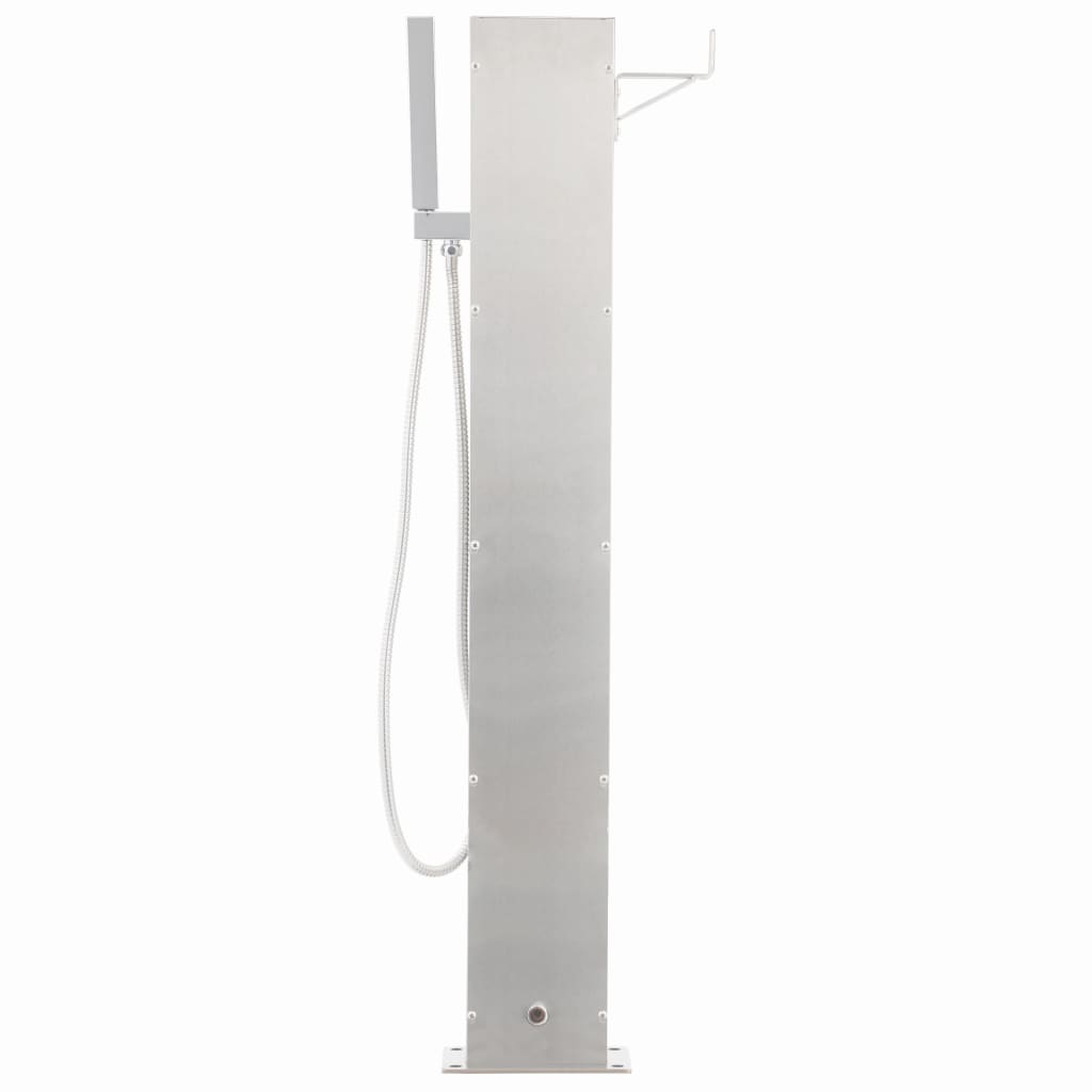 Gartendusche mit Wasserhahn 110 cm Edelstahl