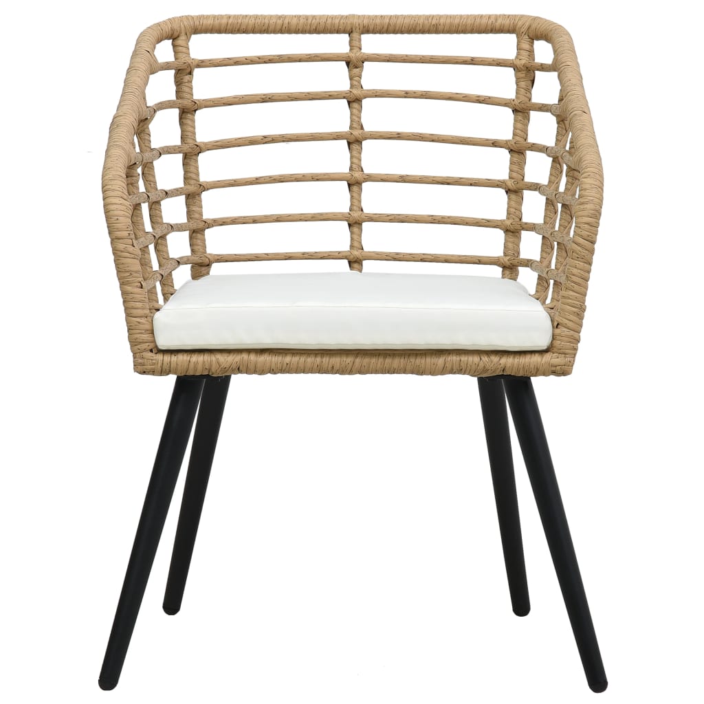 Havestole 2 stk med hynder af polyrattan eg
