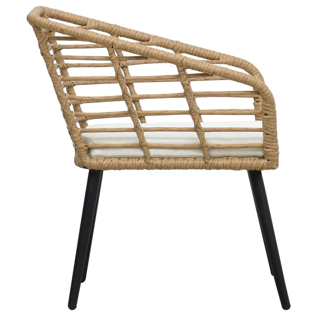 Havestole 2 stk med hynder af polyrattan eg