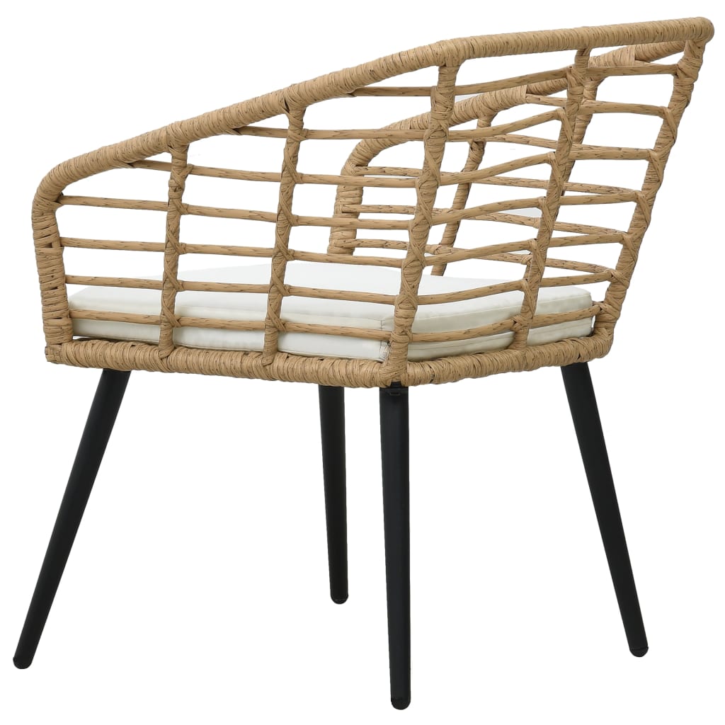Havestole 2 stk med hynder af polyrattan eg