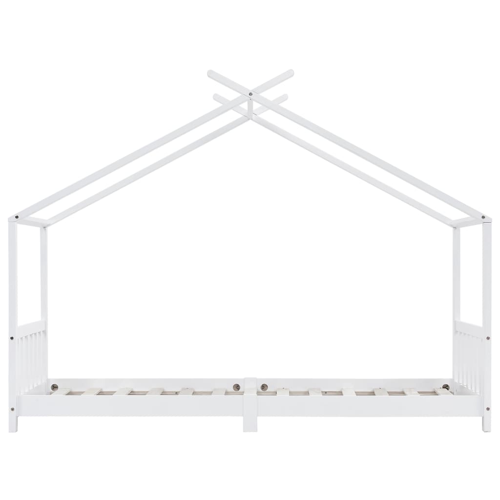 Børnesengestel Hvid Massiv Fyrretræ 90 x 200 cm