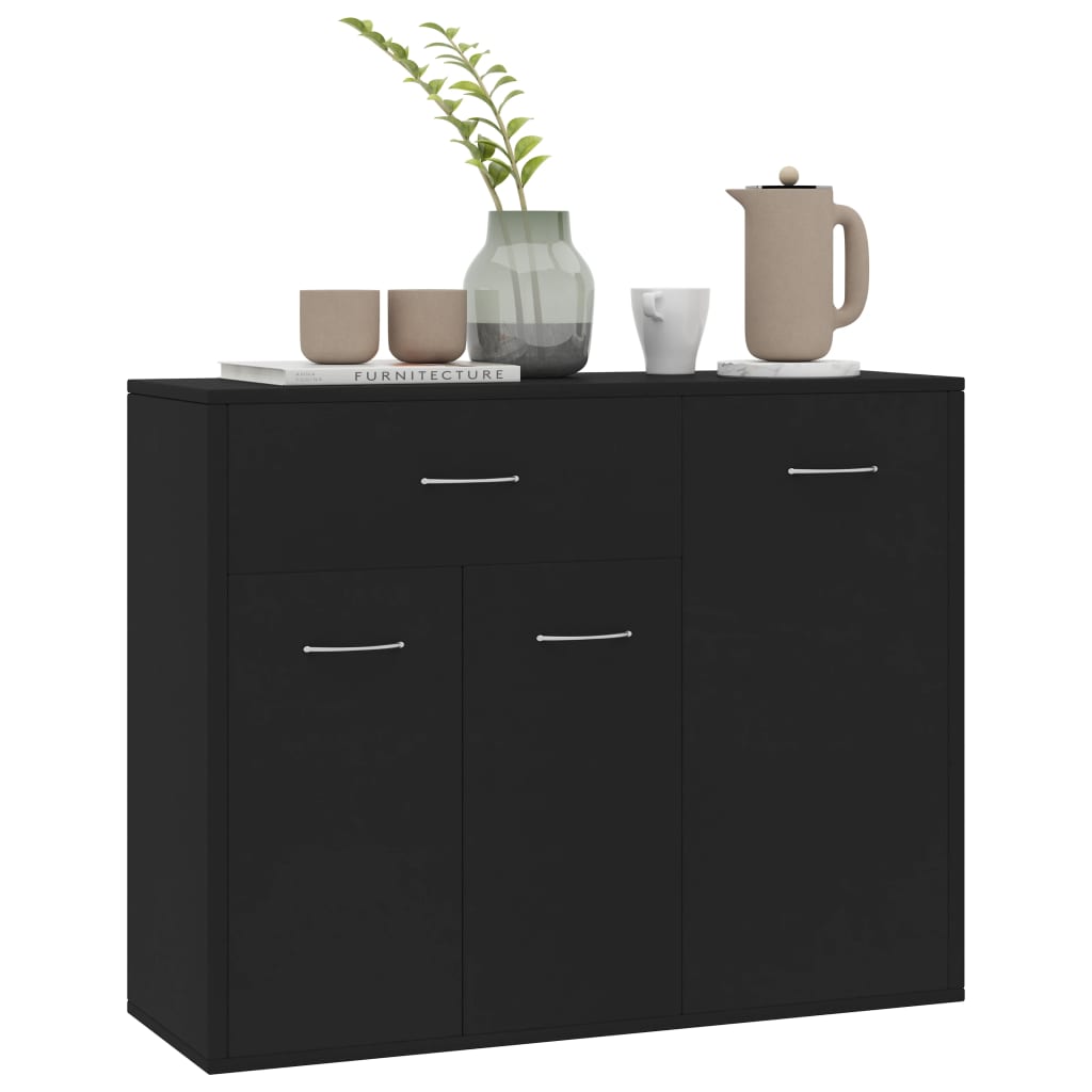 Skænk Sort 88x30x70 cm Træ Materiale