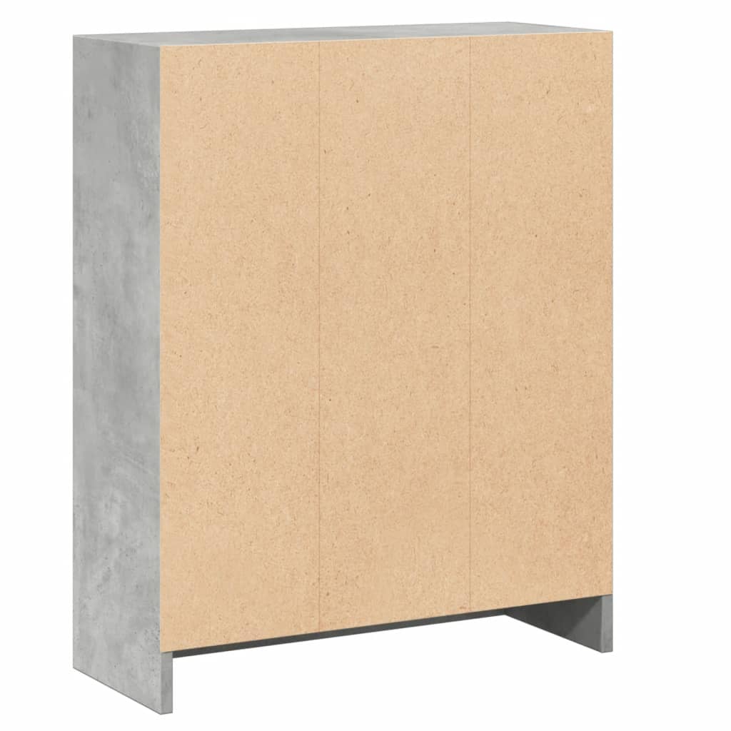 Bogreol Betongrå 60x24x76 cm Træmateriale