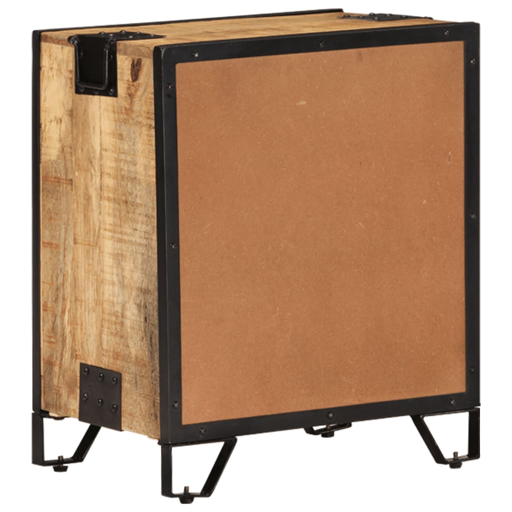 Sengebord 43×30×51 cm Groft mango massivt træ