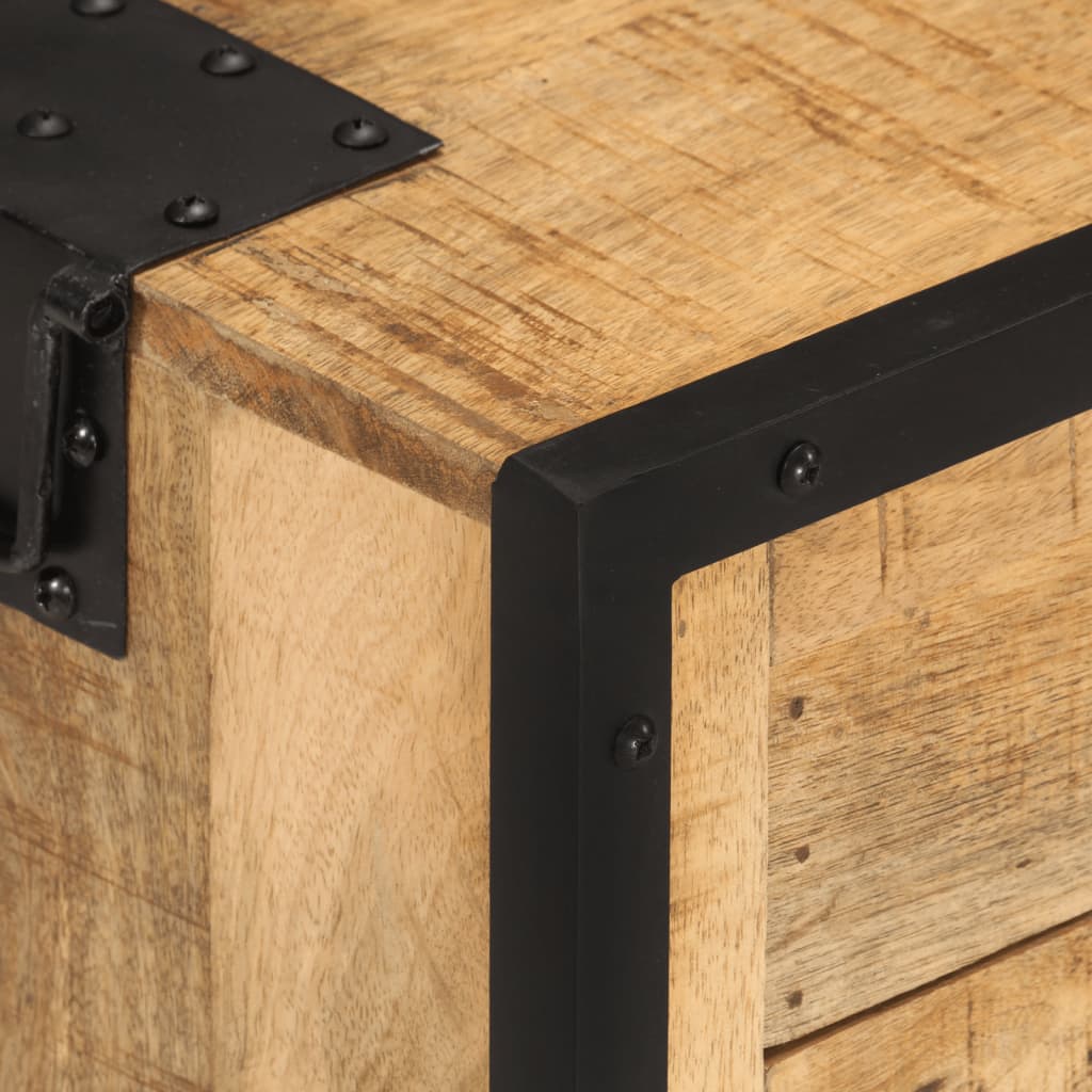 Sengebord 43×30×51 cm Groft mango massivt træ