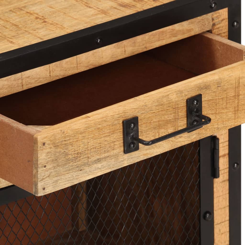 Sengebord 43×30×51 cm Groft mango massivt træ