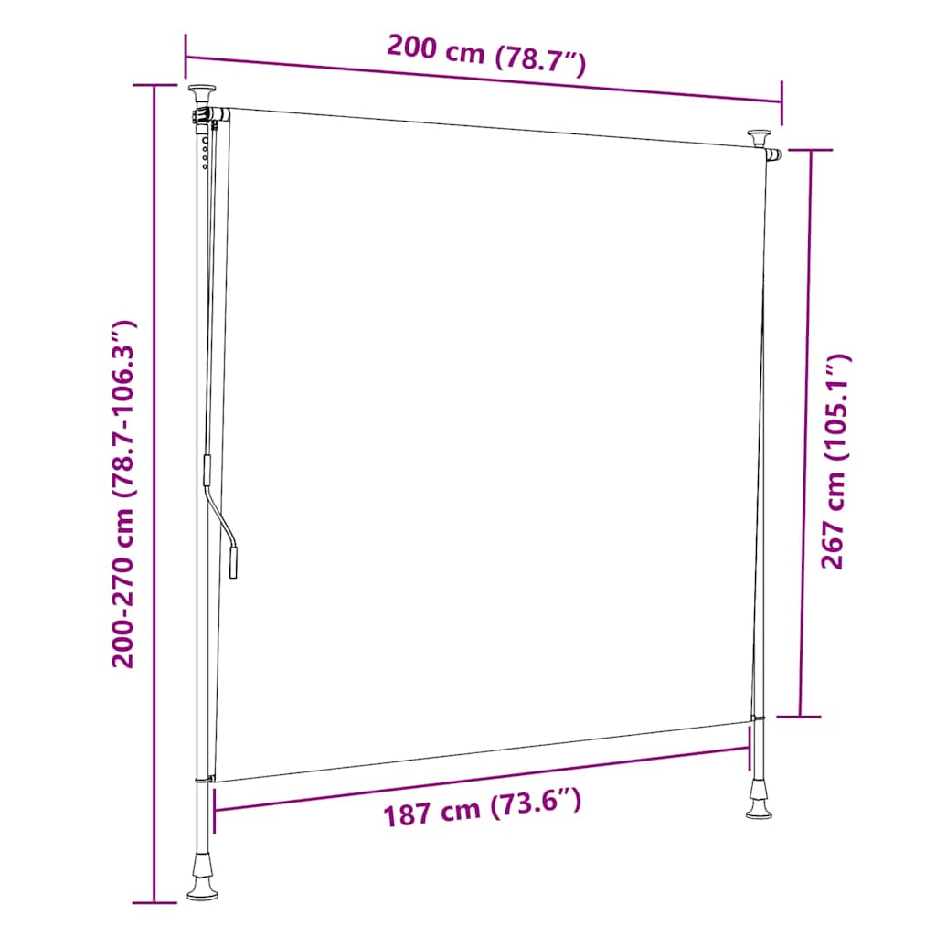 Außenrollo 200 x 270 cm Anthrazit