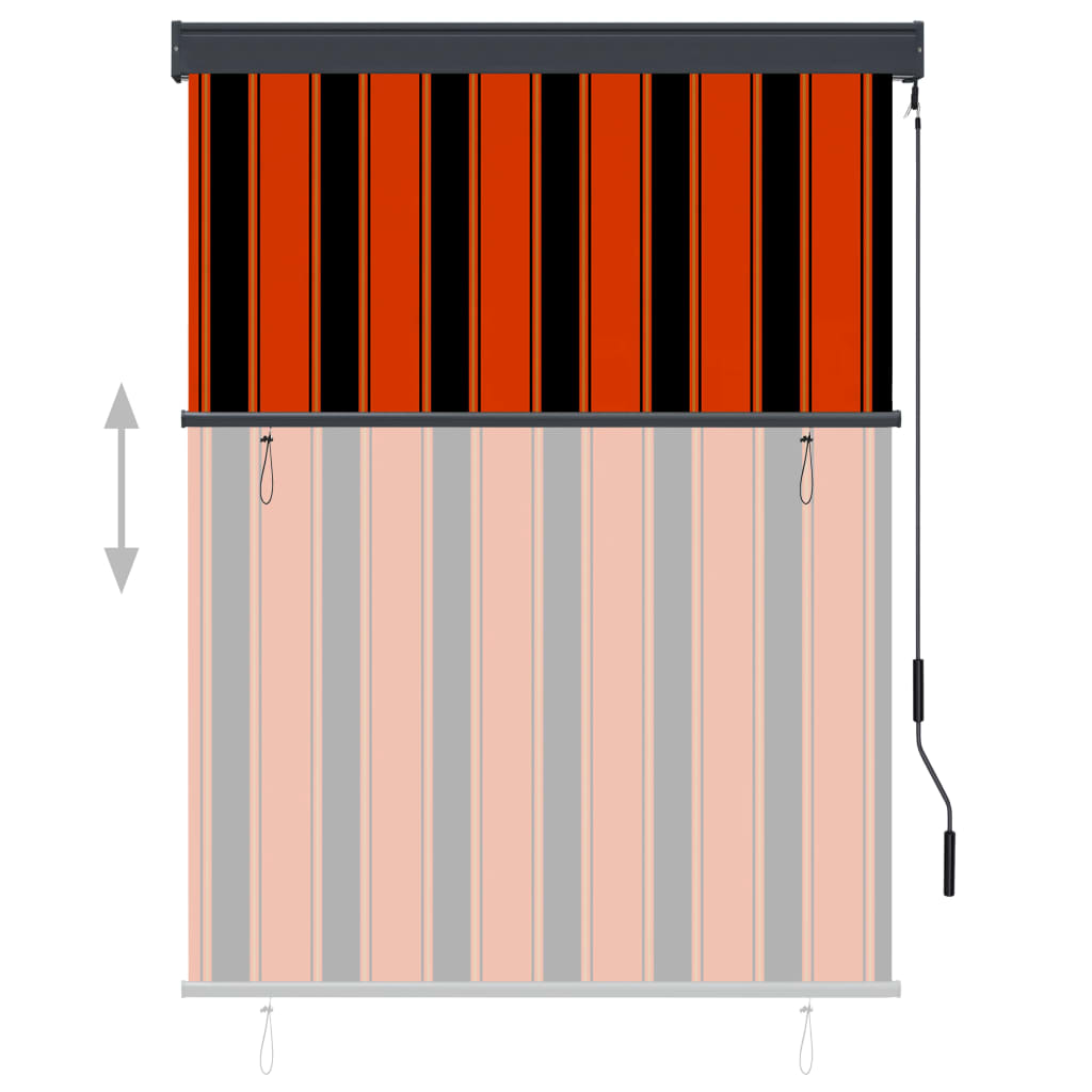 Außenrollo 120 x 250 cm Orange und Braun
