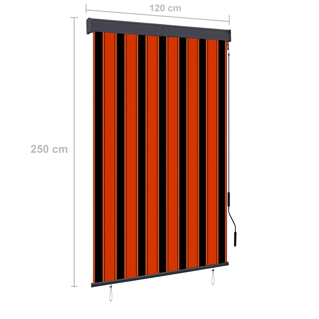 Außenrollo 120 x 250 cm Orange und Braun