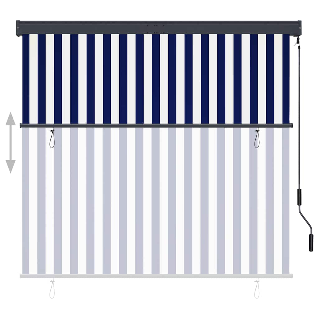 Außenrollo 160x250 cm Blau und Weiß