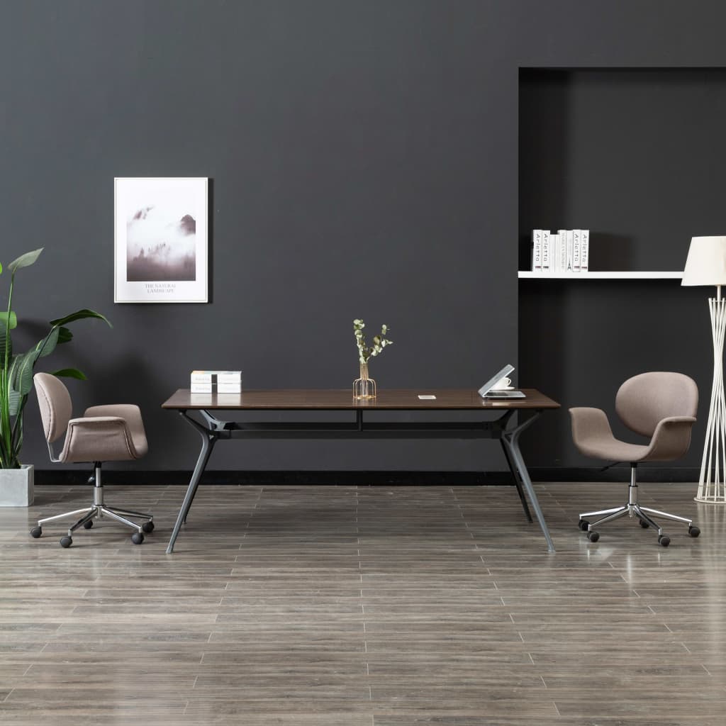Spisestuestol drejeligt taupe stof