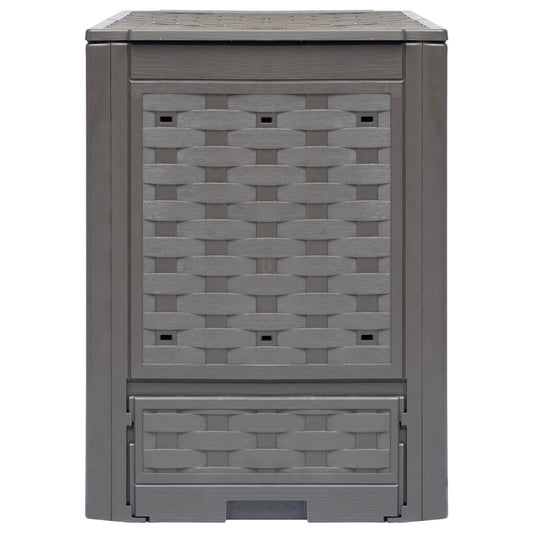 Gartenkomposter 3 Stk. Braun 60x60x83cm 900 L Kunststoff Rattan