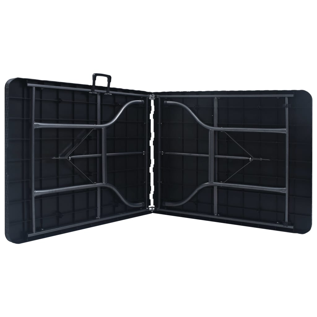 Havebord Sammenklappeligt Sort 180×75×72 cm HDPE Rattan Look