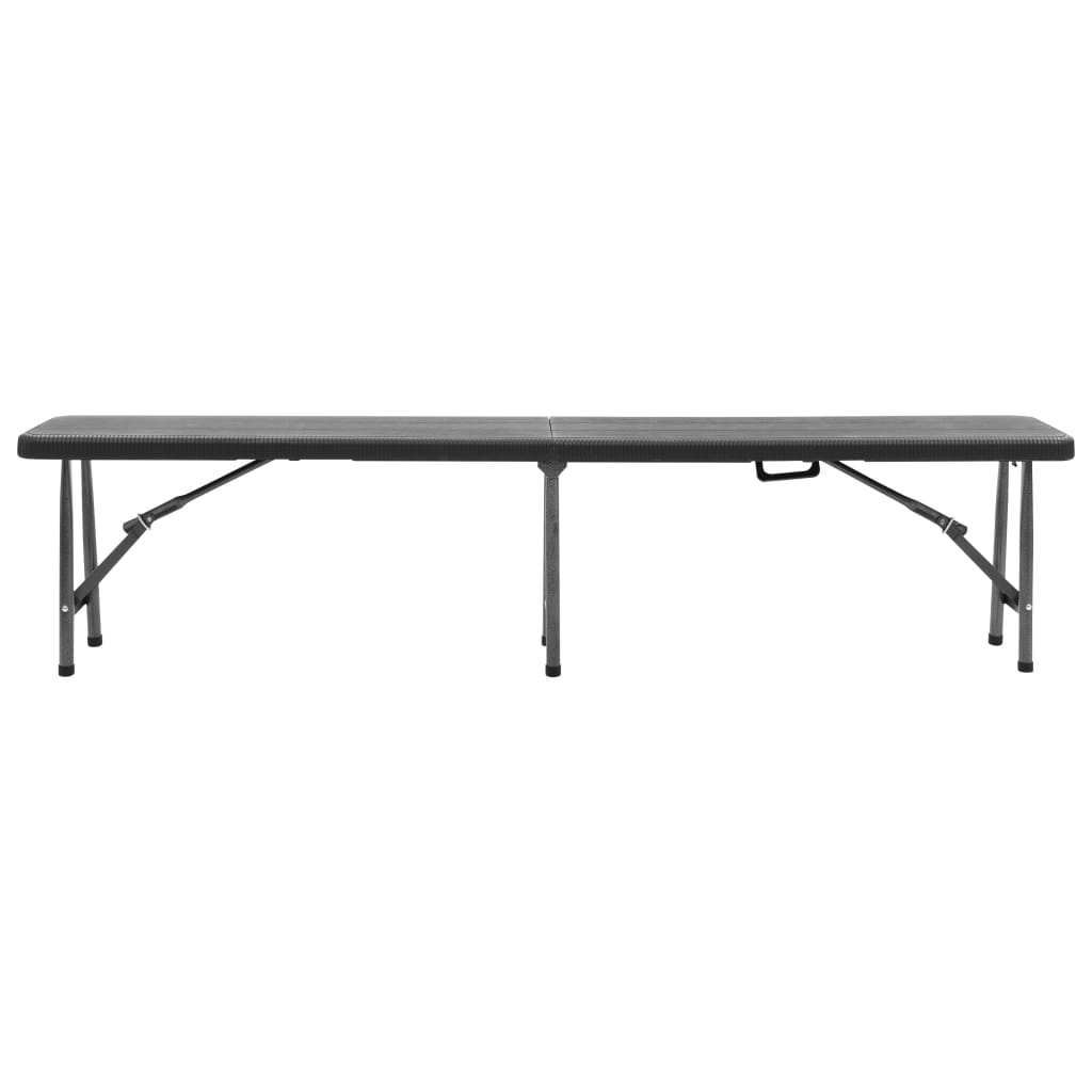 Sammenklappelige havebænke 2 stk 180 cm HDPE Sort