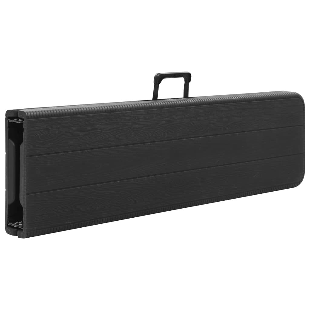 Sammenklappelige havebænke 2 stk 180 cm HDPE Sort