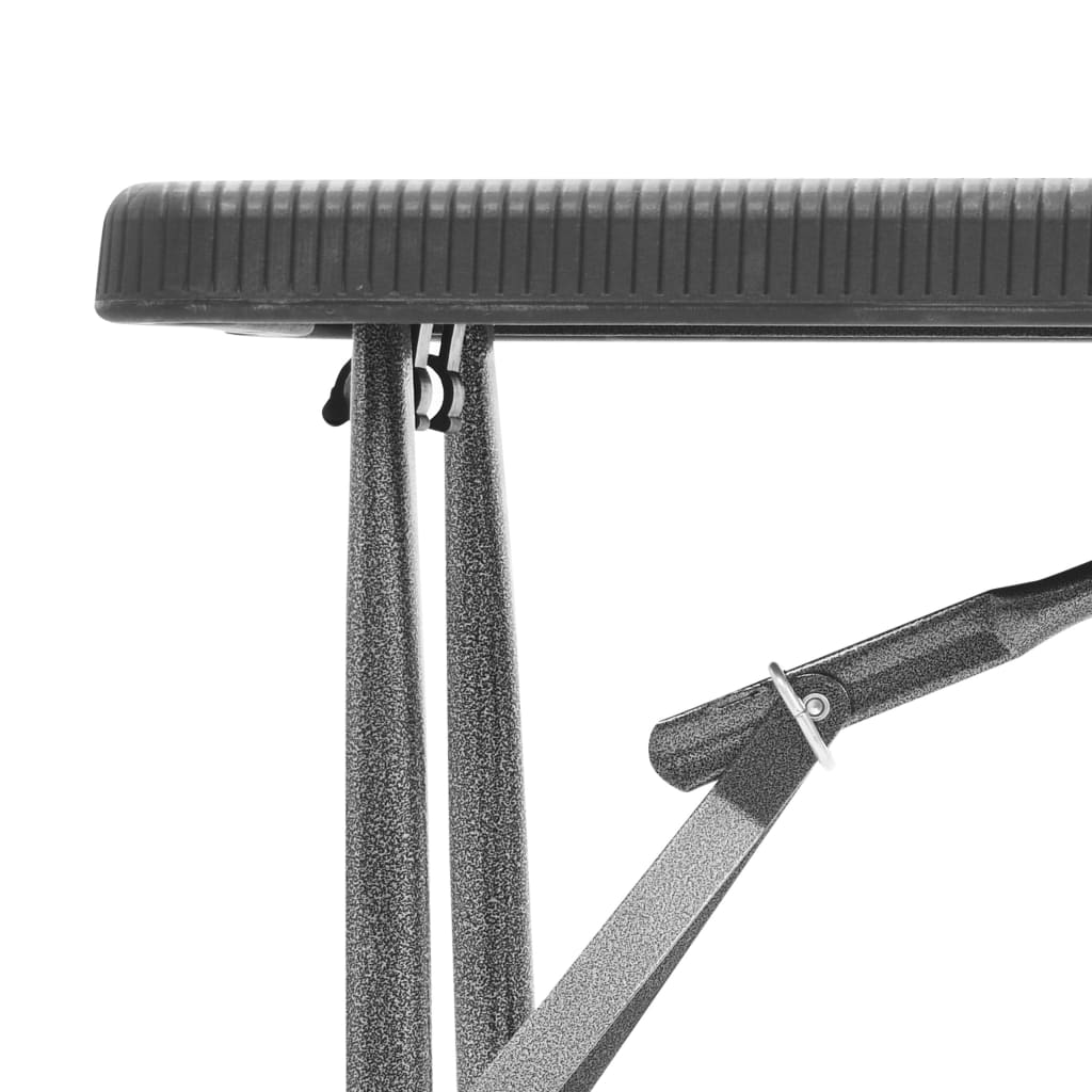 Sammenklappelige havebænke 2 stk 180 cm HDPE Sort