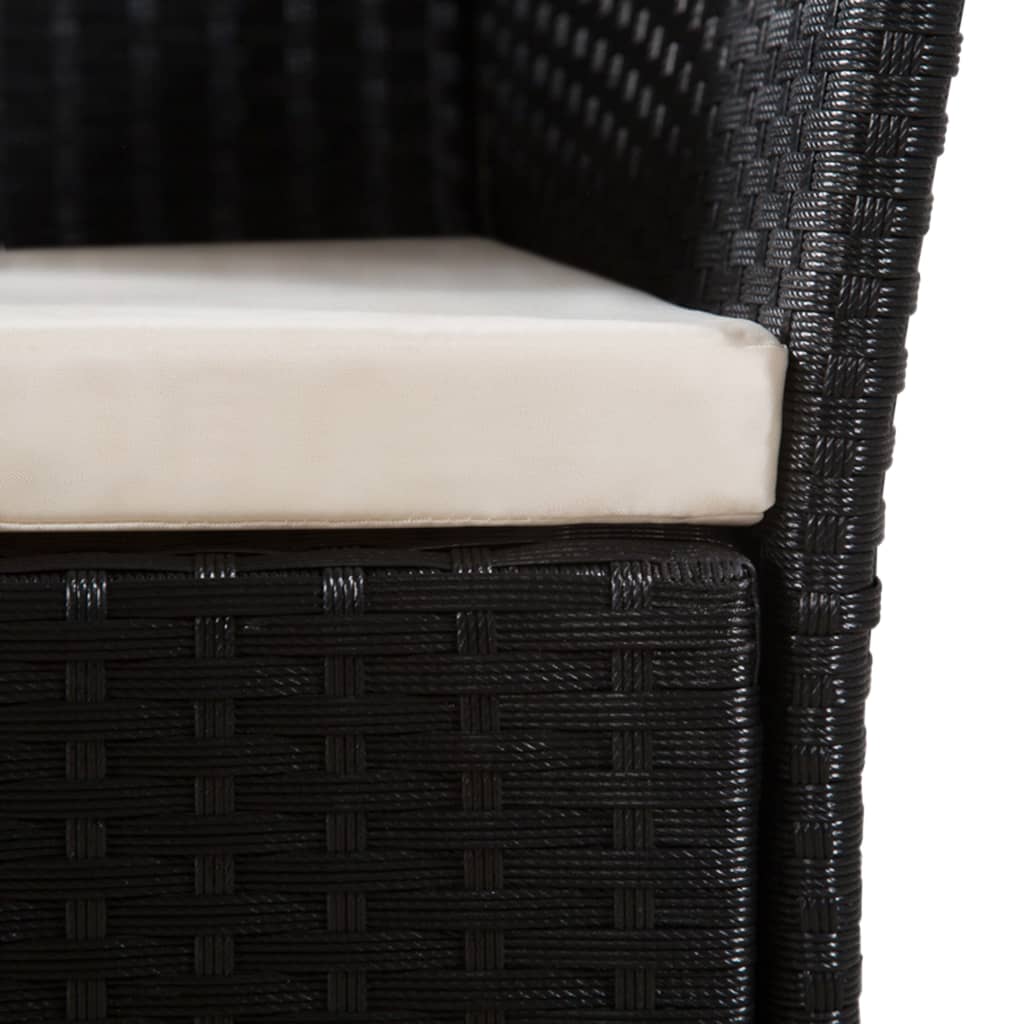 5-delt sæt Have spisestuesæt polyrattan sort og brun