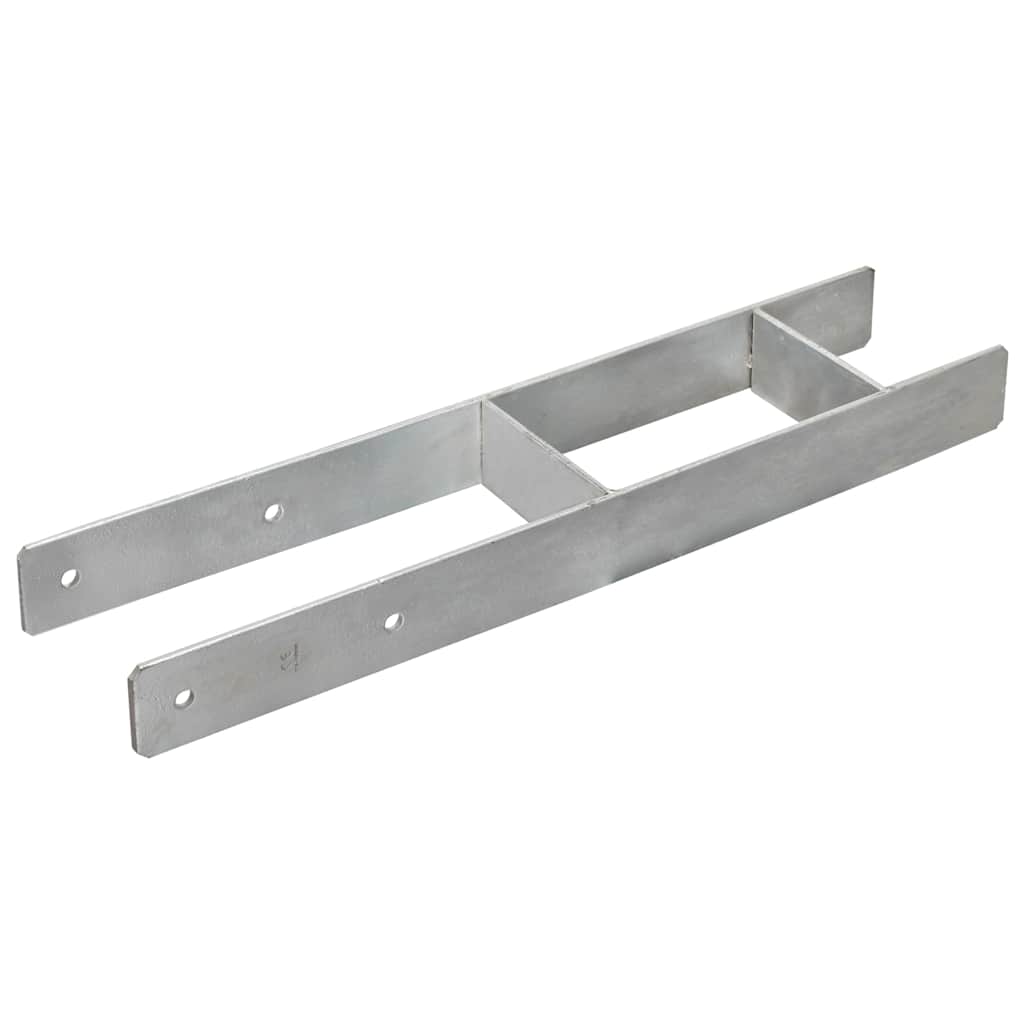 Stolpestøtte 6 Stk Sølv 12×6×60 cm Galvaniseret Stål