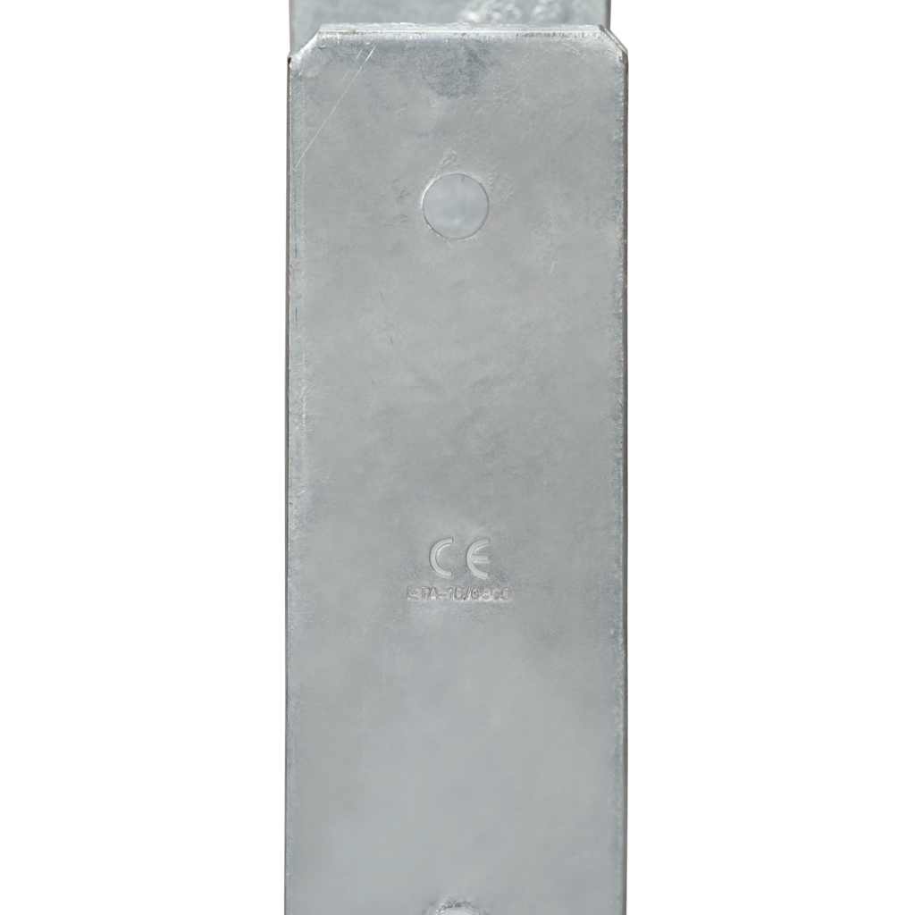 Stolpestøtte 6 Stk Sølv 12×6×60 cm Galvaniseret Stål