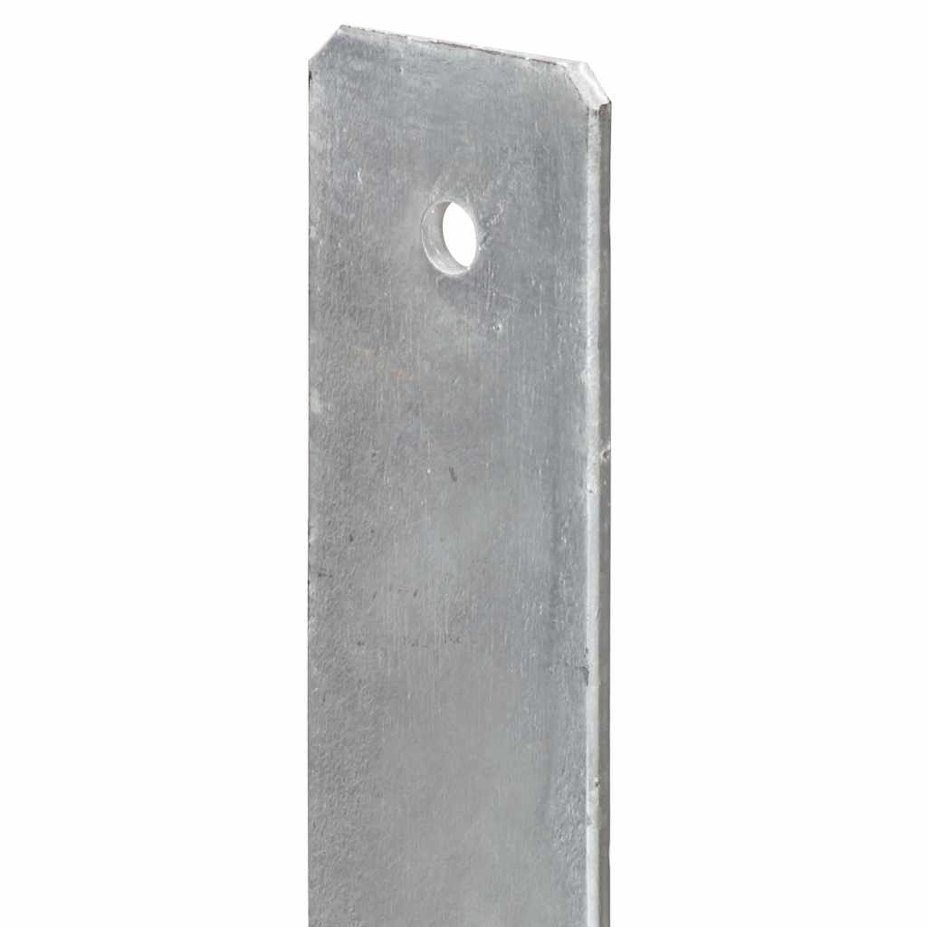 Stolpestøtte 6 Stk Sølv 12×6×60 cm Galvaniseret Stål
