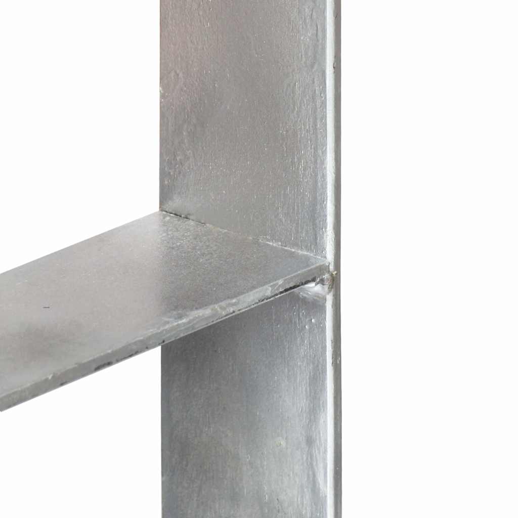 Stolpestøtte 6 Stk Sølv 12×6×60 cm Galvaniseret Stål