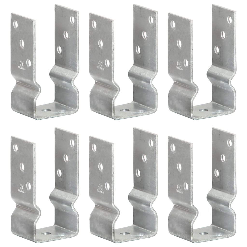 Stolpestøtte 6 Stk Sølv 7×6×15 cm Galvaniseret Stål
