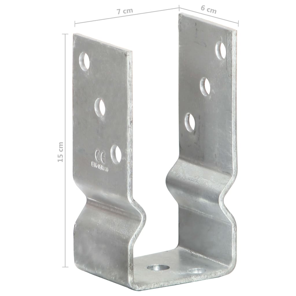 Stolpestøtte 6 Stk Sølv 7×6×15 cm Galvaniseret Stål