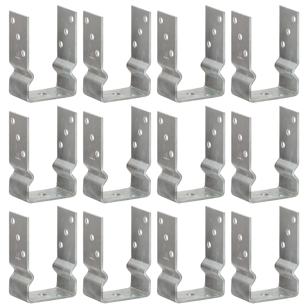 Stolpestøtter 12 Stk Sølv 9×6×15 cm Galvaniseret stål