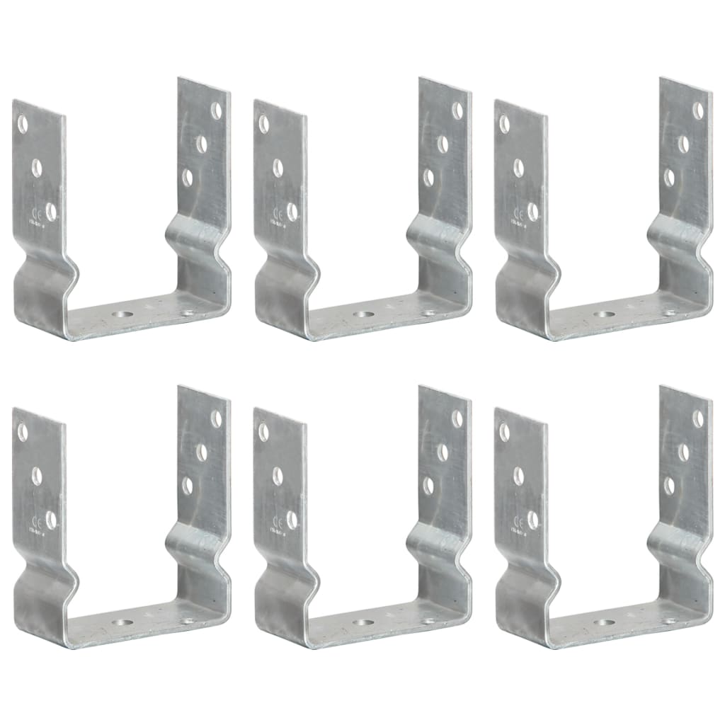 Stolpestøtte 6 Stk Sølv 12×6×15 cm Galvaniseret Stål