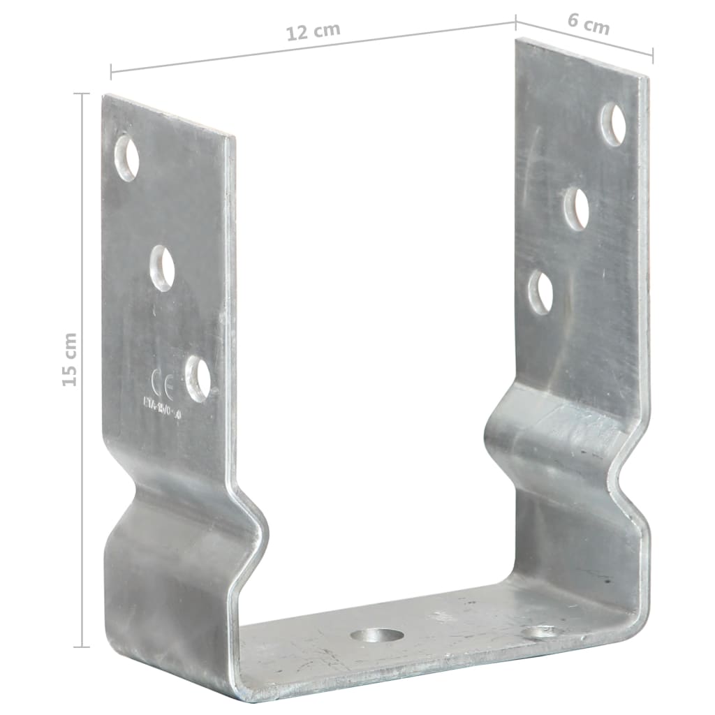 Stolpestøtte 6 Stk Sølv 12×6×15 cm Galvaniseret Stål